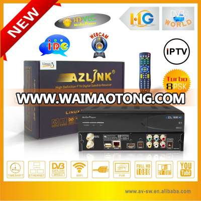 Factory Original AZLINK S1 Satellite Receiver Twin Tuner DVB-S2 and LS5000 8PSK Tuner Support wifi and PVR LINUX IPTV Receiver