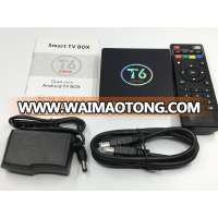 T6 android tv box with CPU amlogic S905X Kodi 1G Ram 8G Rom